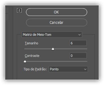 Diminuindo o tamanho do ponto de meio-tom.