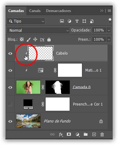 Aplicando o recorte de camada.