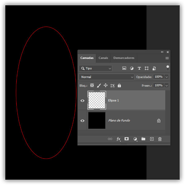 Desenhando um oval simples.