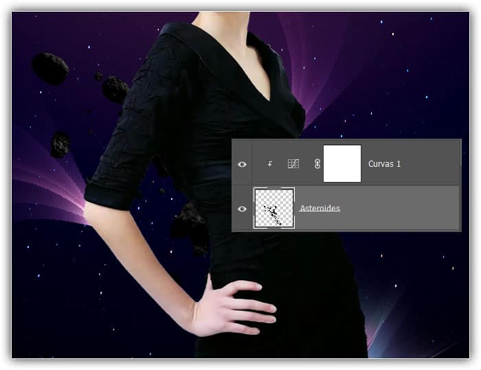 Crie uma manipulação fotográfica cósmica abstrata colorida