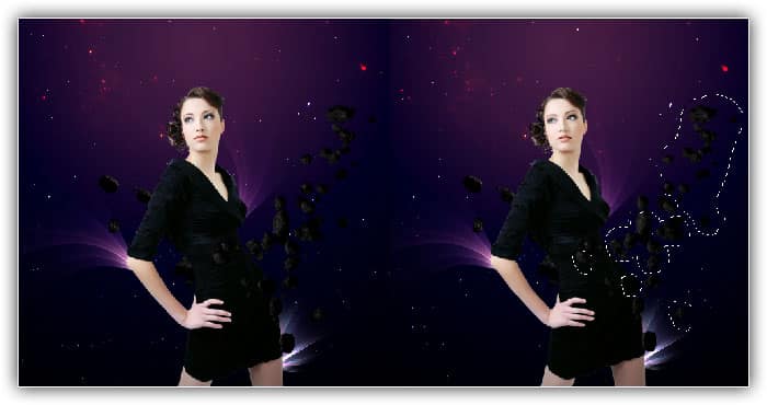 Crie uma manipulação fotográfica cósmica abstrata colorida