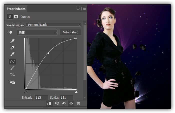 Crie uma manipulação fotográfica cósmica abstrata colorida