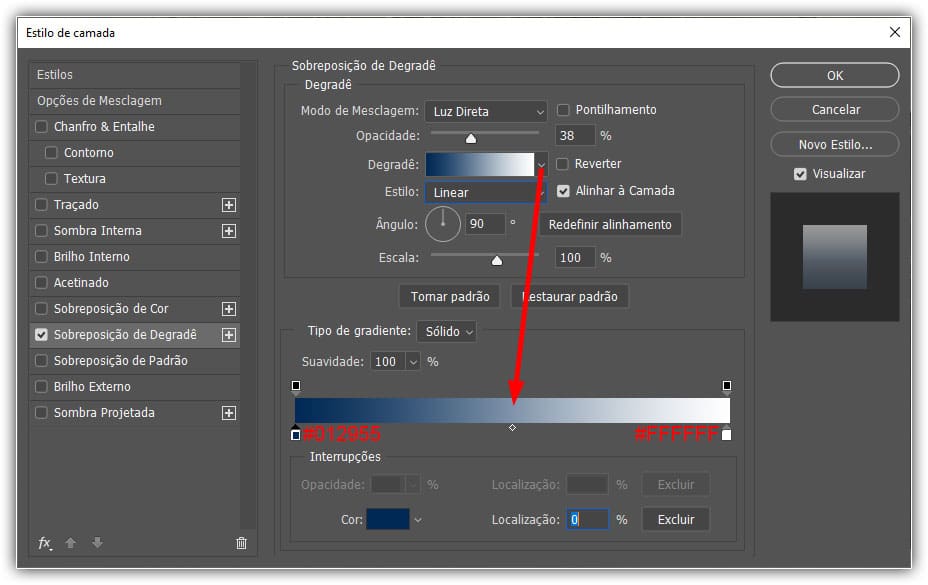 Aplique Sobreposição degradê.