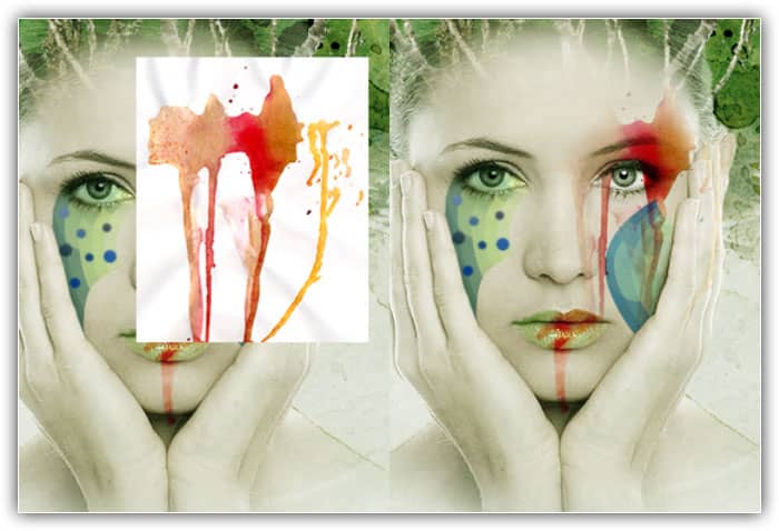 Pegue a aquarela 3 e cole no olho direito.