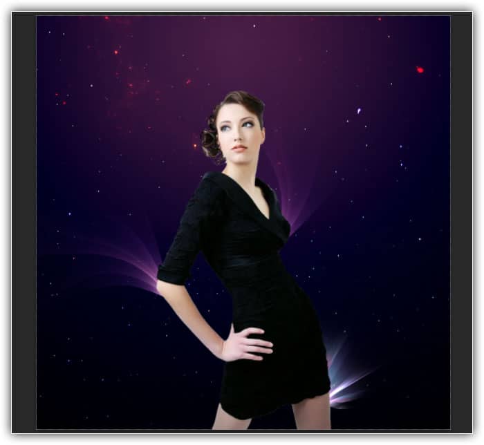 Crie uma manipulação fotográfica cósmica abstrata colorida