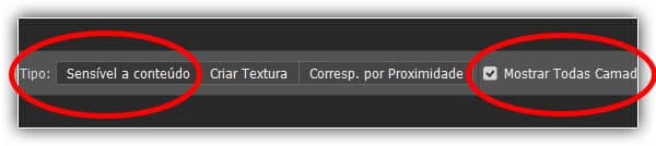 Opções da Ferramenta pincel de recuperação para manchas.