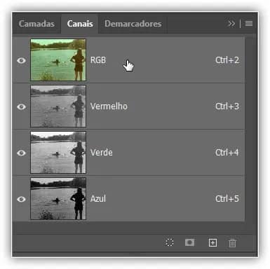 Retornando à versão colorida selecionando o canal RGB.