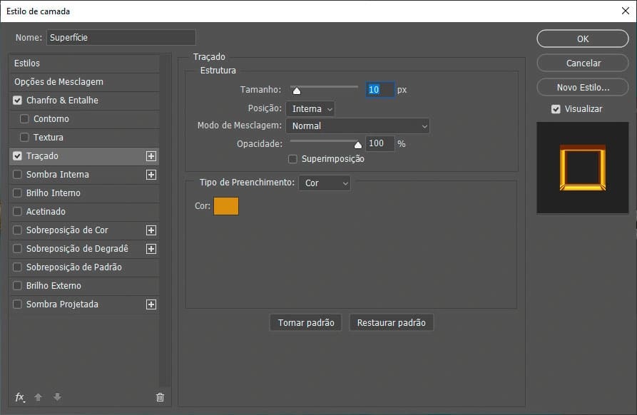 Ainda com a quinta camada selecionada vá para Adicionar um estilo de camada