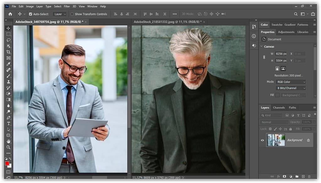 Ampliar e deslocar várias imagens