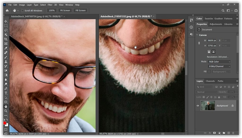 Panorâmica apenas da imagem à direita.