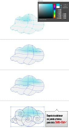 Selecione os pontos de malha usando a ferramenta Mesh e selecione uma cor na paleta de cores.