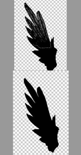 Você ainda pode ver alguns buracos, ou seja, áreas transparentes na pena.