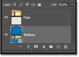 As duas camadas foram combinadas em um objeto inteligente.
