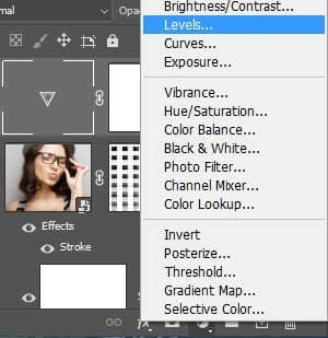 ilumine a imagem com uma camada de ajuste de níveis