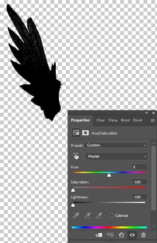 Agora tire a leveza dela usando o comando Hue/Saturation.