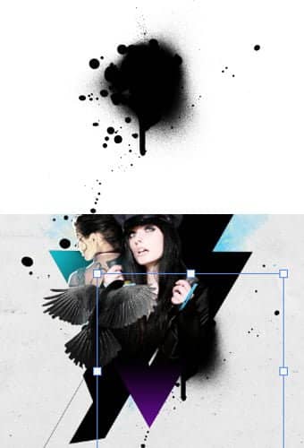 Abra o splatter do pacote que você baixou (drips and spray paint, 1.png).