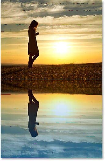 efeito de reflexo no Photoshop com ondulações