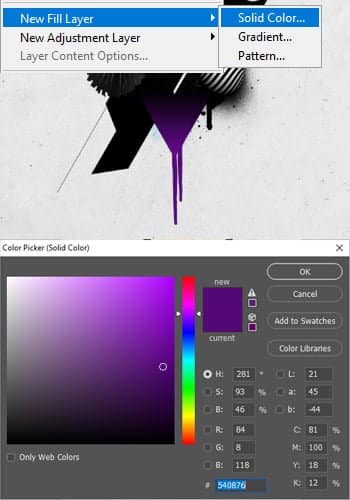 Aplique sobreposição de cores.