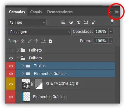 Clique no ícone do menu.