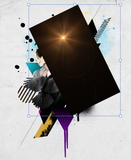 Agora abra a imagem lens flare. Arraste-a para o arquivo principal.