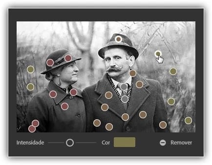 Todos os pontos focais colorindo a imagem.