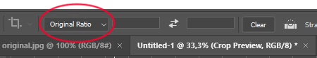 Configurando a opção Aspect Ratio para Original Ratio.