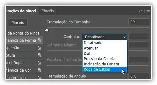 A misteriosa e confusa opção Roda de Estilos.