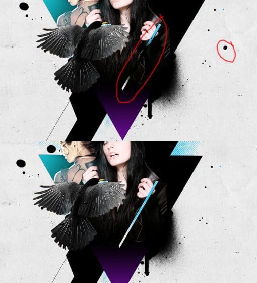 Aqui temos alguns dados indesejados. Bloqueie-os usando uma máscara de camada.