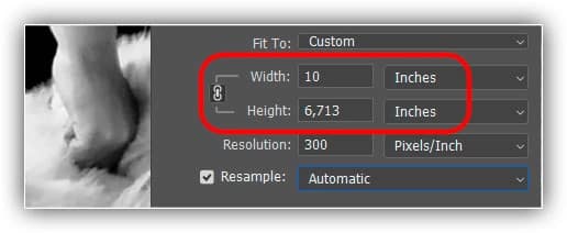 Alterar a largura me dá a altura errada.
