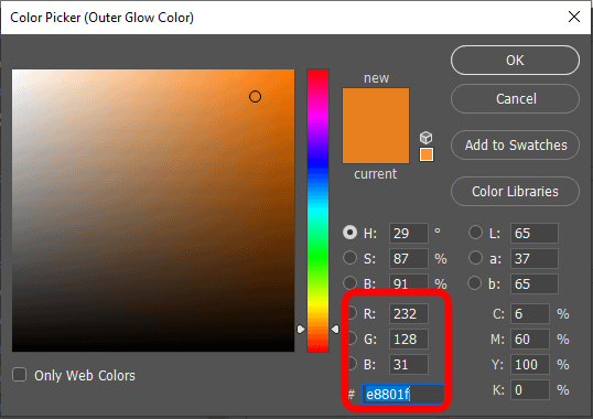 Aumentando o tamanho do brilho externo.