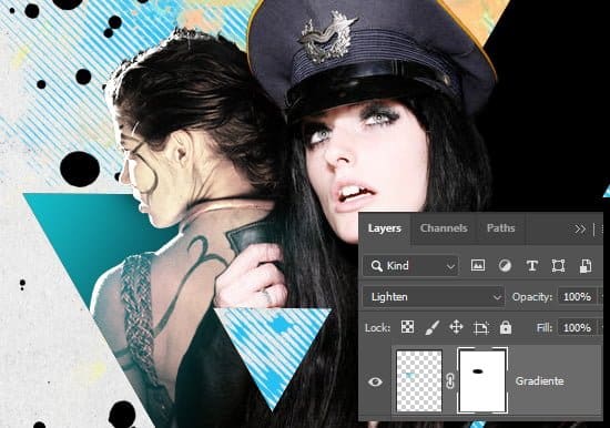 Altere o modo Layer Blending para Lighten