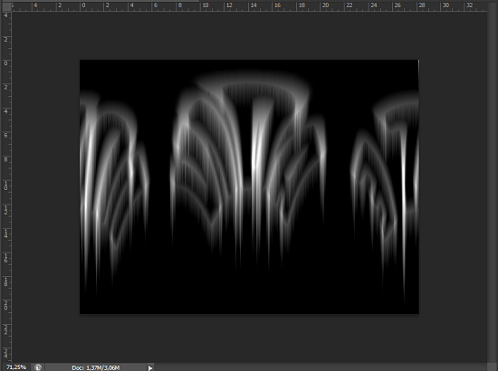 A imagem depois de girá-la no sentido anti-horário. Efeito de texto com explosão de luz