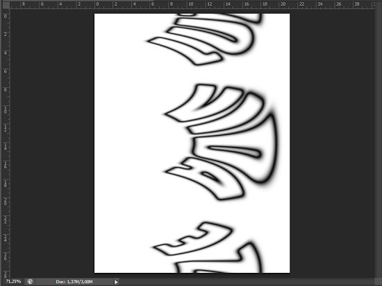 A imagem depois de inverter os valores de brilho Efeito de texto com explosão de luz