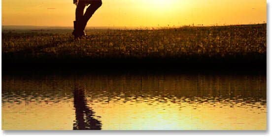 reflexo no Photoshop com ondulações