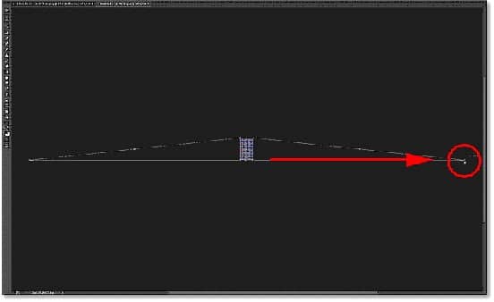 Arrastando a alça do canto inferior direito para longe da imagem.