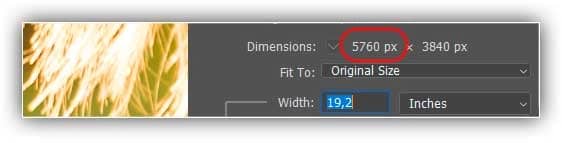 A largura atual, em pixels.