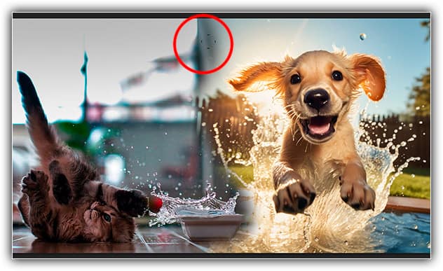 Restaurando a foto do gato no centro inferior pintando a máscara com branco.