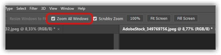 Use o "Zoom All Windows" para alterar o comportamento padrão da ferramenta Zoom.