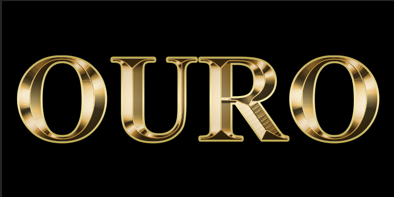 O efeito depois de aplicar o gradiente de ouro ao traço.