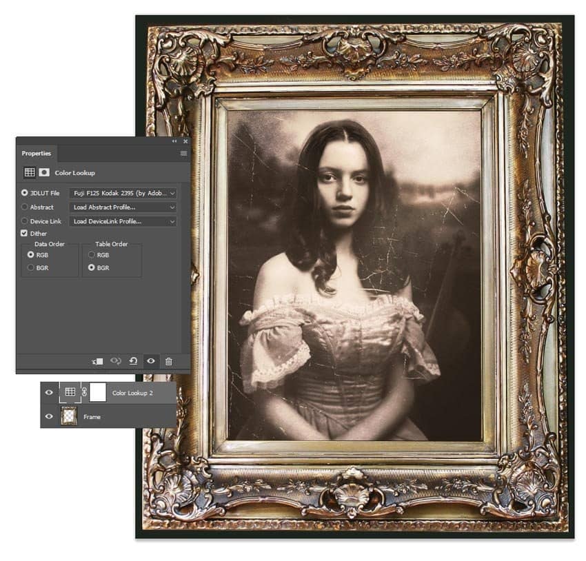Defina o arquivo LUT 3D para Fuji F125 Kodak 2395.