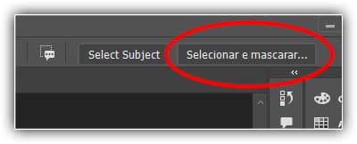 O botão Selecionar e mascarar na barra de opções.